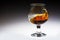 Amber alcohol Drink splash in glass