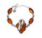 Amber bijouterie. Brown transparent amber with a beautiful shade. Vintage style fashion classic jewelry. I