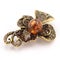 Amber bijouterie. Transparent amber brooch flower with a beautiful shade. Vintage style fashion classic jewelry.