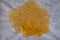 Amber cannabis wax with high THC content, marijuana dab concentrate