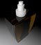 Amber colored parfume bottle with white top part - 3D rendering illustration