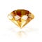 Amber colored sparkling diamond