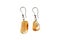 Amber earrings isolated