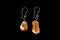 Amber earrings isolated