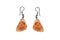 Amber earrings isolated