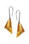 Amber earrings isolated
