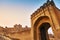 Amber Fort or Amer Fort in Jaipur, India. Mughal architecture medieval fort made of yellow sandstone