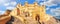 Amber Fort, beautiful panorama with a cute monkey, Jaipur, Rajasthan, India