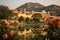 Amber Fort in Jaipur, Rajasthan, India, Garden on Maota Lake, Amber Fort, Jaipur, India, AI Generated