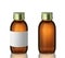 Amber glass bottles 100 ml with metal cap. 100 ml amber bottle mockup for your design. 3d render