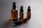 Amber glass bottles for cosmetics, natural medicine, essential oils or other liquids