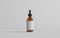 Amber Glass Dropper Bottle Mockup - One Bottle. Blank Label. 3D Illustration