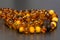 Amber Necklaces In Close up view, Isolated object.