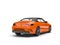 Amber orange modern luxury convertible business car - back view