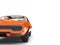 Amber orange vintage race car - front view closeup cut shot
