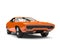 Amber orange vintage race car - front view closeup shot
