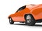 Amber orange vintage race car - rear wheel closeup shot