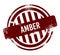 Amber - red round grunge button, stamp