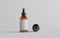 Amber Spray Bottle Mockup - Two Bottles. Blank Label. 3D Illustration