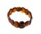 Amber stone bracelet isolated on white