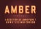 Amber trendy inline vintage display font design, alphabet, typeface, letters and numbers, typography.