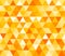 Amber yellow triangular seamless pattern. Geometric vector background. Polygonal mosaic decorative backdrop. Easy to edit design