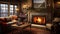 ambiance cozy fireplace tv