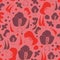 Ambiet Collection-Flowers in Bloom seamless repeat pattern background in red,pink,maroon