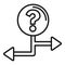 Ambiguity analysis icon outline vector. Data confused