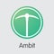 Ambit Crypto Currency - Vector Pictogram.