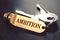 Ambition Concept. Keys with Golden Keyring