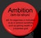 Ambition Definition Button Showing Aspirations Motivation And Dr