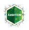 Ambition floral plants pattern green hexagon button