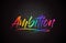 Ambition Word Text with Handwritten Rainbow Vibrant Colors and Confetti
