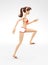 Ambitious, Athletic and Confident Jenny - 3D Cartoon Female Character Model - in Ambitious Pursuit Climbs Up Running