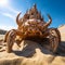 Ambitious Crab Building Elaborate Sand Fort