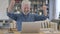Ambitious Senior Old Man Celebrating Success on Laptop