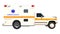 Ambulance 2- Lateral view white background 3D Rendering Ilustracion 3D