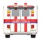 Ambulance 3- Back view white background 3D Rendering Ilustracion 3D