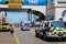 Ambulance on the boardwalk in Atlantic City, New Jersey leaving from an incident at the beginning of summer festival beach ball