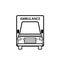 Ambulance car front view outline icon