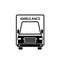 Ambulance car front view silhouette icon