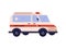 Ambulance car medical van side view, flat cartoon vector illustration isolated.