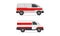 Ambulance Car with Red and White Colors as Medically Equipped Vehicle for Transporting Patients Vector Set