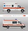 Ambulance cars vector mockup