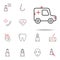 Ambulance colored line icon. Medical icons universal set for web and mobile