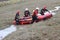 Ambulance crew river rescue training