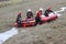 Ambulance crew training on tidal mudflats