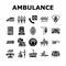 ambulance doctor hospital icons set vector