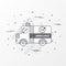Ambulance emergency car Images. Modern thin linear stroke. For graphic health care, web site header and mobile apps. Vector